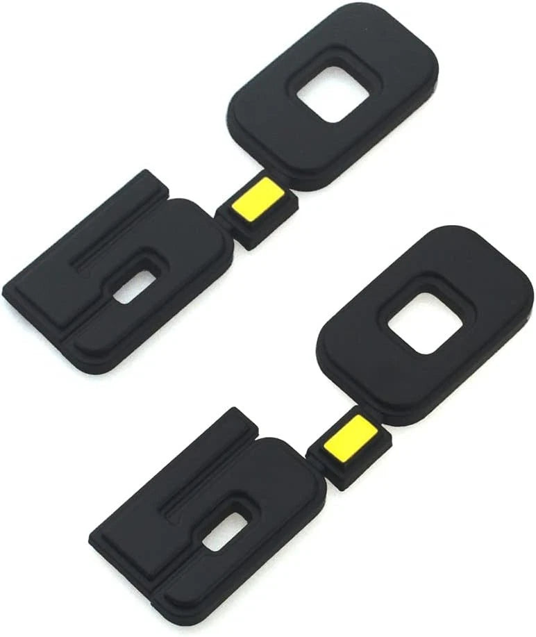 2Pc 5.0 Emblem Liter Door 3D Fender Side Adhesive for 1979-1993 (Black Yellow)