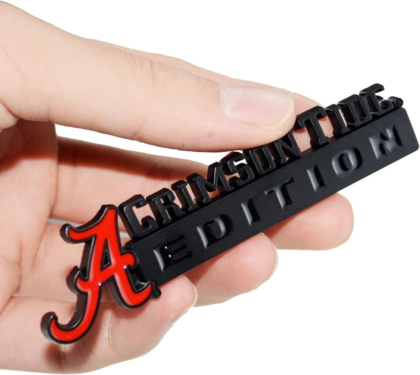 2Pc Collegiate Crimson Tide Edition Emblem 3D Badge Sticker Decal (Black Red)