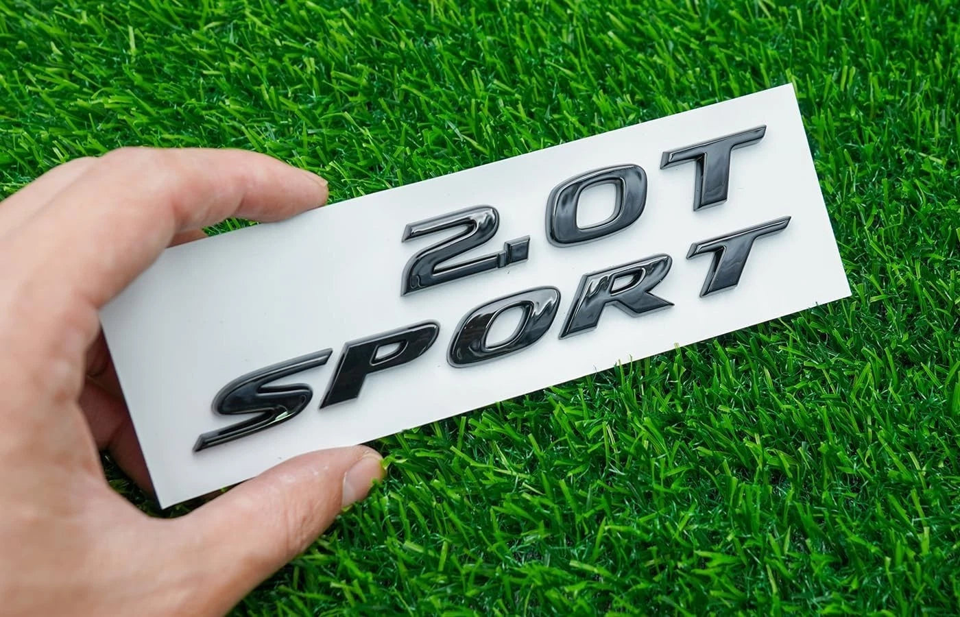 2Pc 2.0T Sport Emblems 3D Badge Nameplate Luggage for 2018-2021 (Gloss Black)