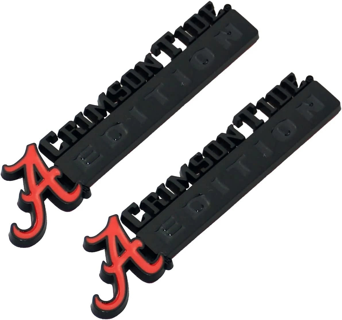 2Pc Collegiate Crimson Tide Edition Emblem 3D Badge Sticker Decal (Black Red)