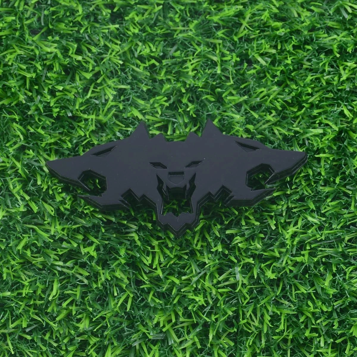 1x Wolf Emblems 3D Tailgate Side Badges Fit for Car Truck Motorc (Matte Black)