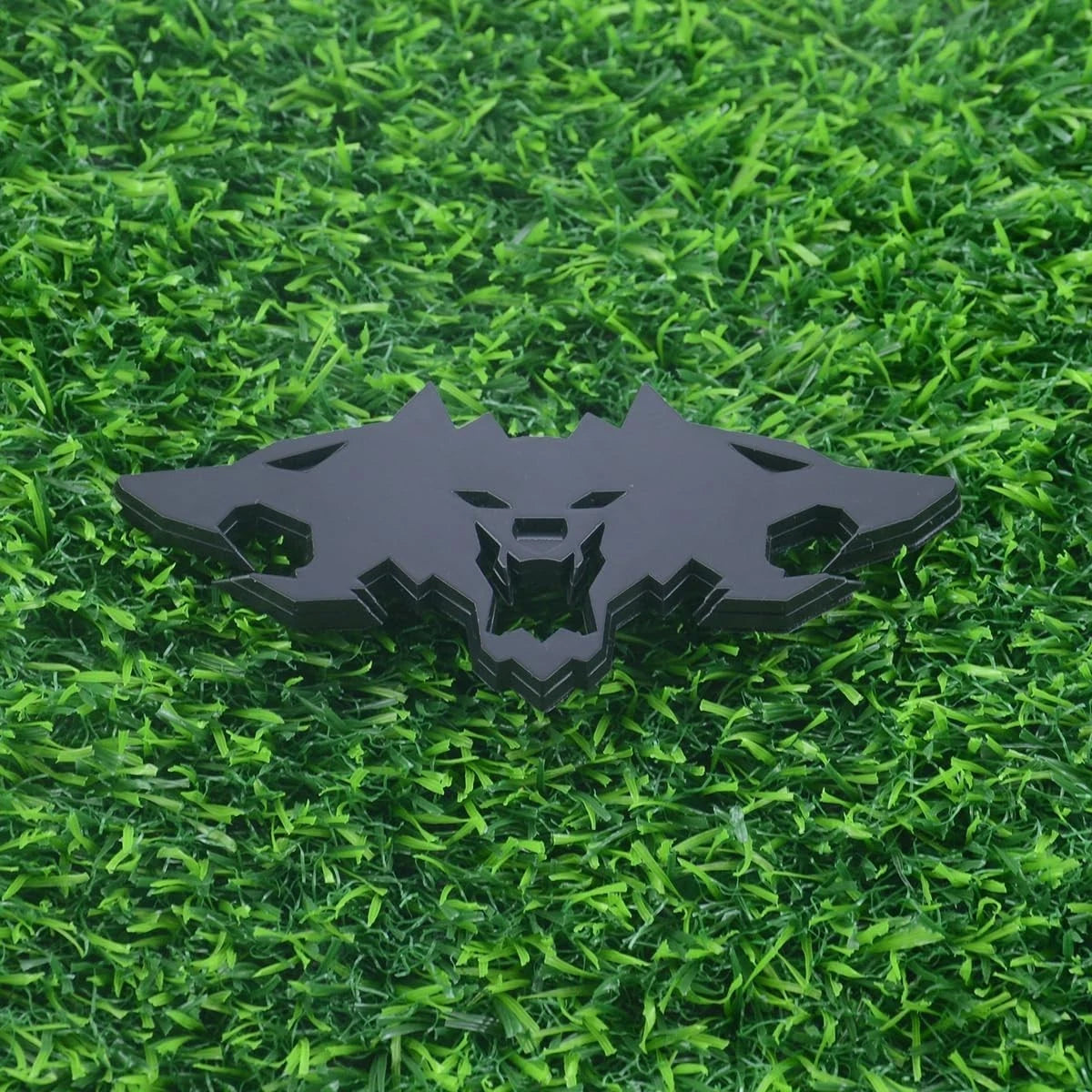 1x Wolf Emblems 3D Tailgate Side Badges Fit for Car Truck Motorc (Matte Black)