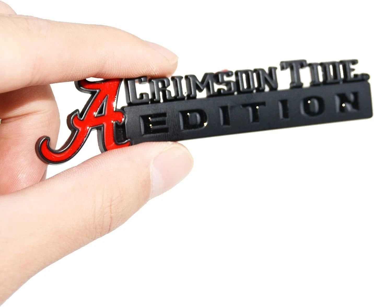 2Pc Collegiate Crimson Tide Edition Emblem 3D Badge Sticker Decal (Black Red)