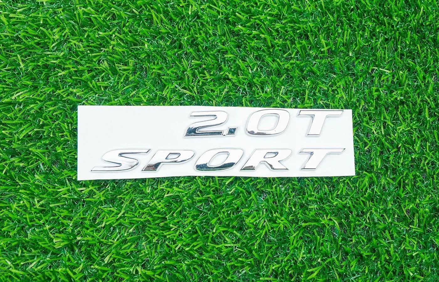 2Pc 2.0T Sport Emblems 3D Badge Nameplate Luggage for 2018-2021 (Silver)