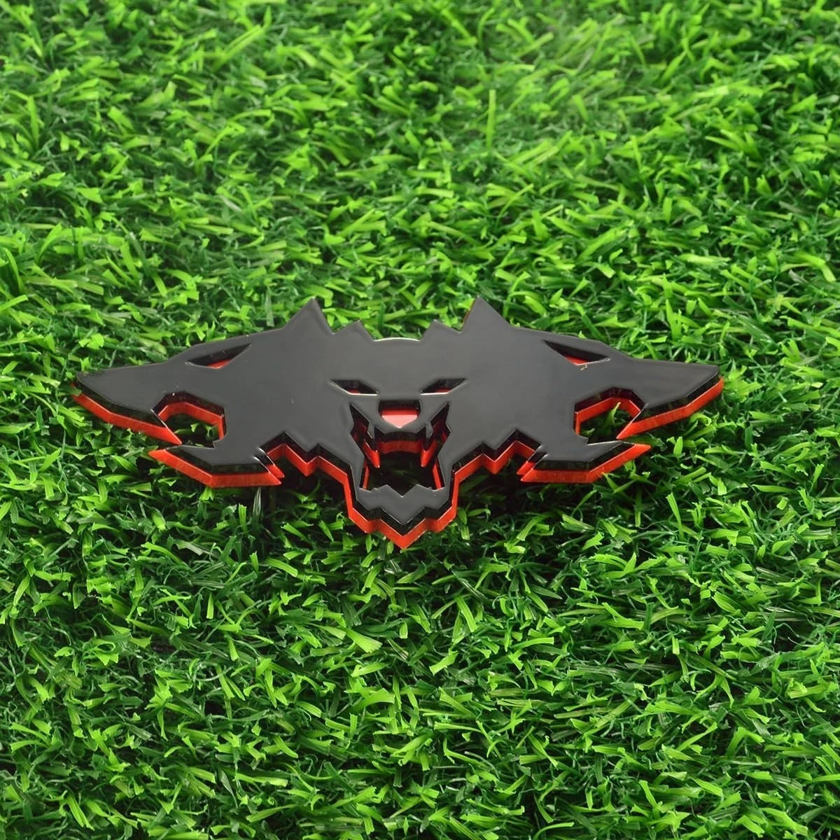 1x Wolf Emblems 3D Tailgate Side Badges Fit for Car Truck Motorc (Redline)