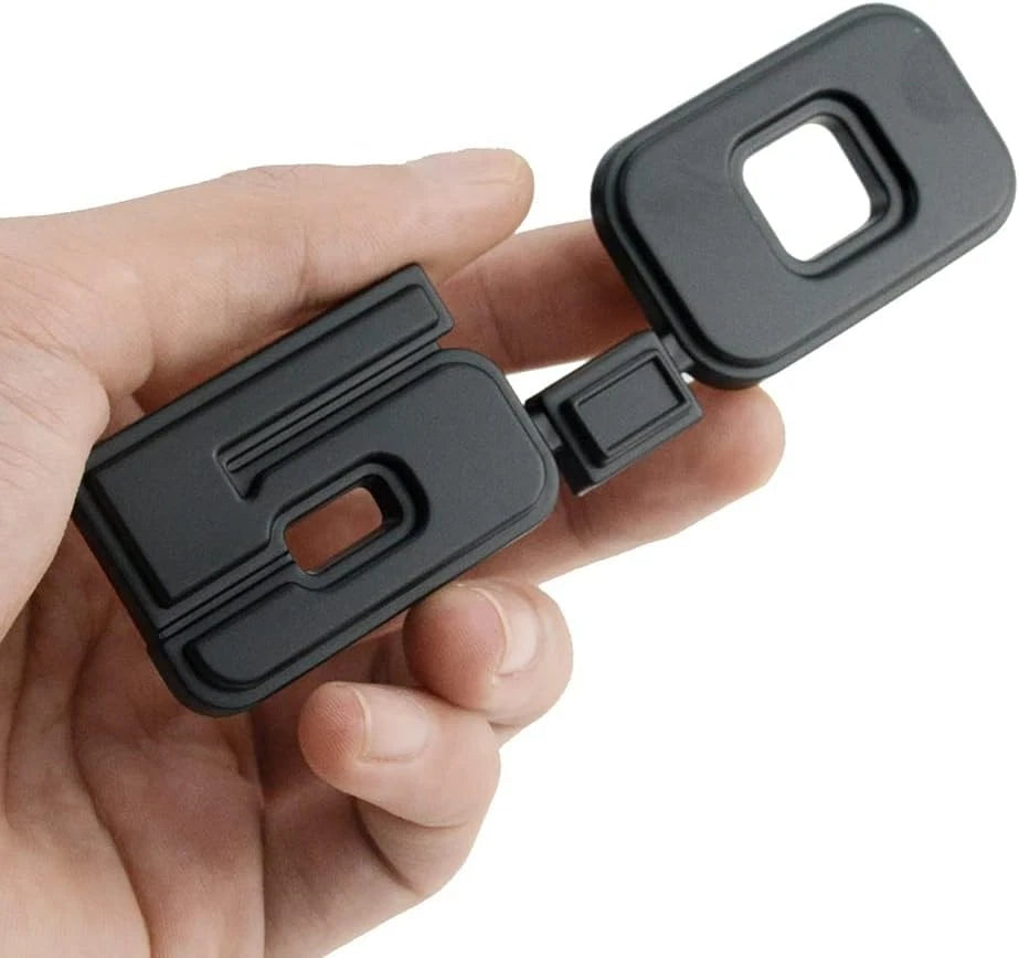 2Pc 5.0 Emblem Liter Door 3D Fender Side Adhesive for 1979-1993 (All Black)