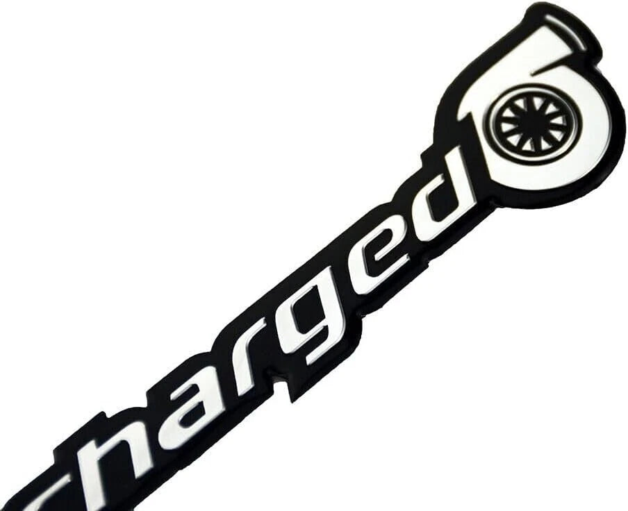 2Pack Turbocharged Emblem 3D Aluminum Sticker Decal for Universal SUV Truck Car