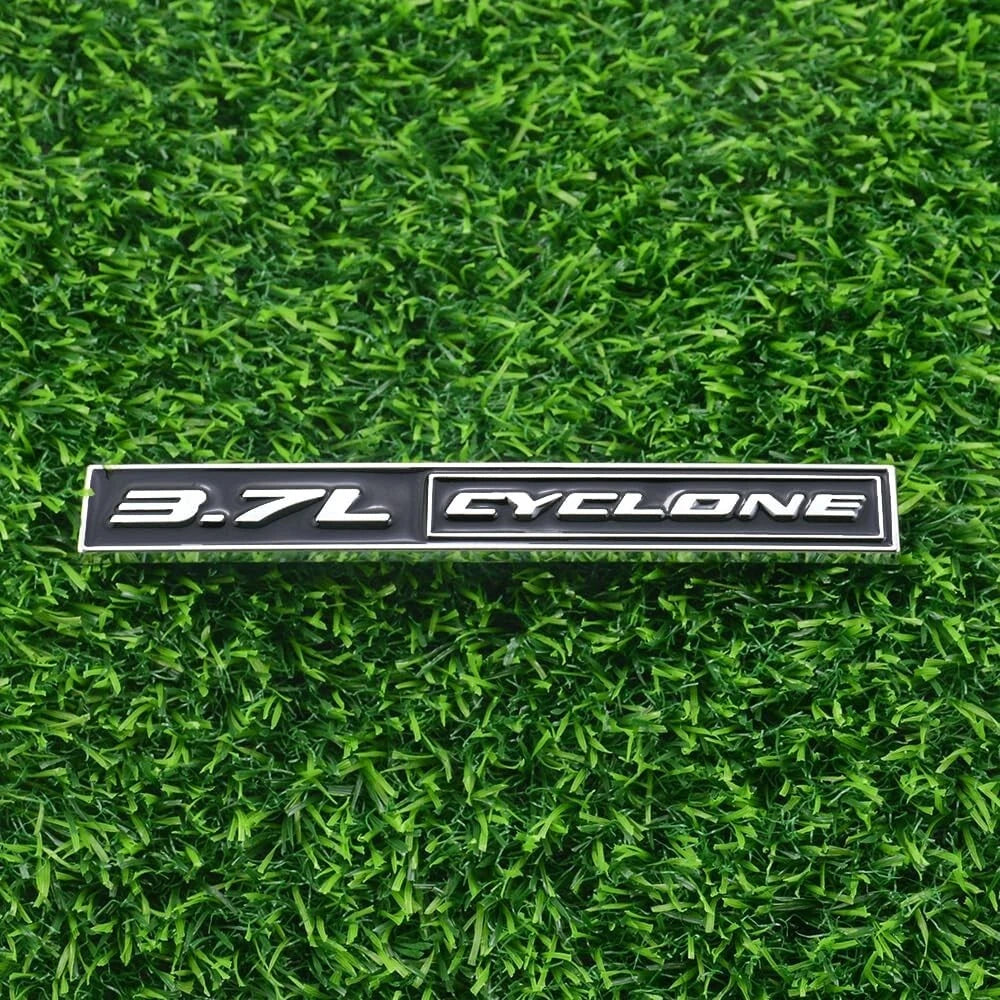 2Pack 3.7L Cyclone Emblems 3D Badge for 2011-2020 Nameplate Letter Sticker Black