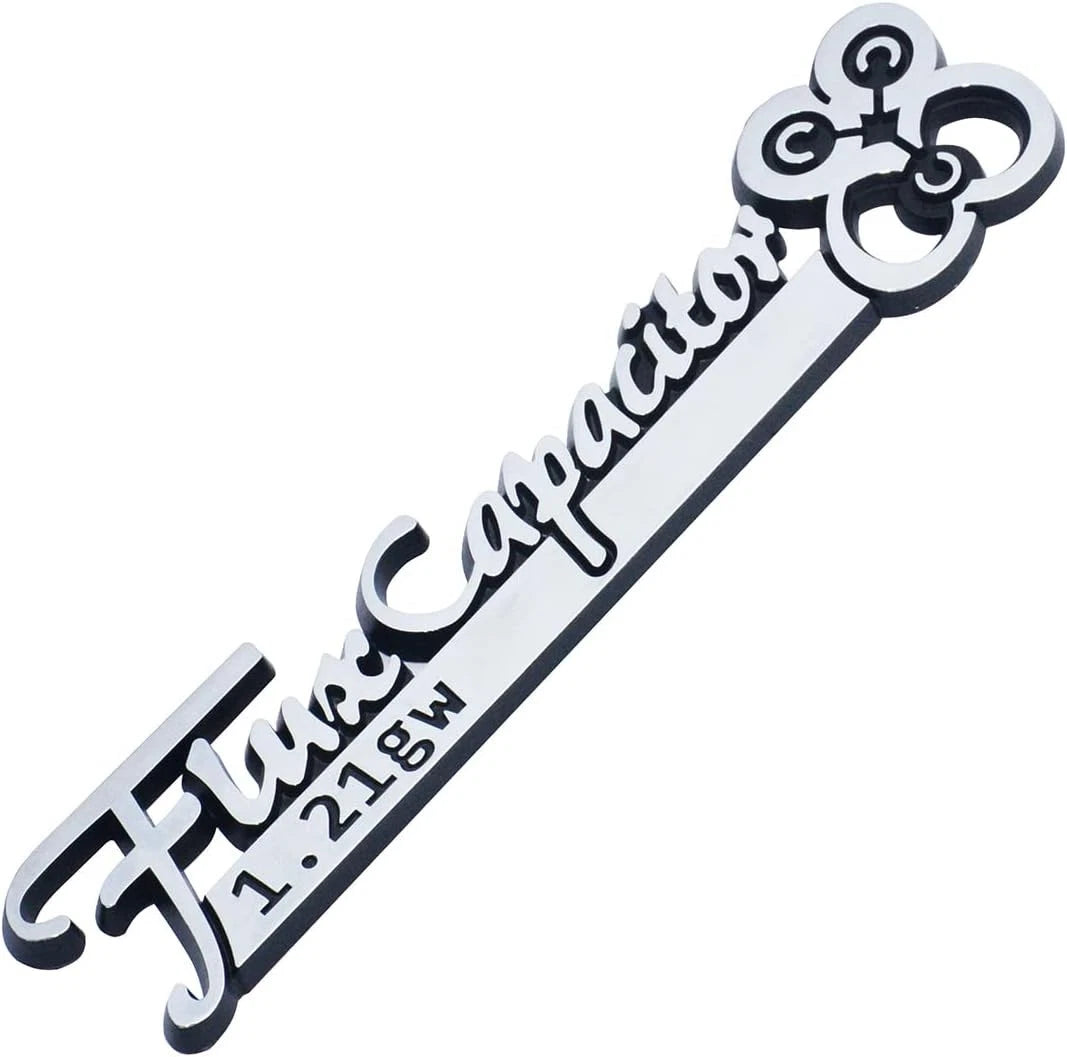 2Pc Flux Capacitor Back to The Future Emblem Badge Nameplate for Universal Car