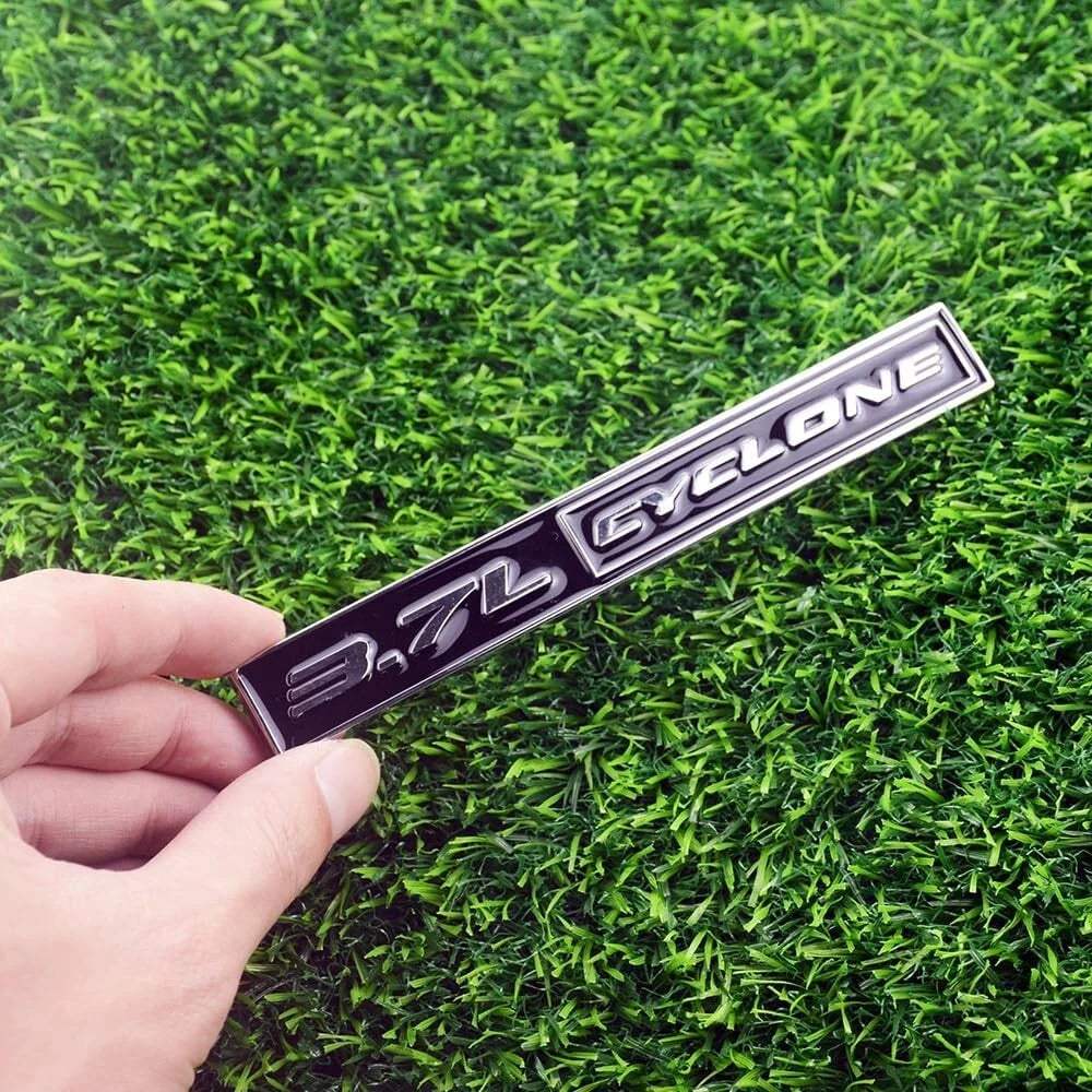 2Pack 3.7L Cyclone Emblems 3D Badge for 2011-2020 Nameplate Letter Sticker Black