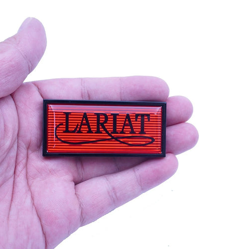 1x Black LARIAT Cab Side Emblems for 1980-1986 Truck F100 F250 EOTZ-1050398-C