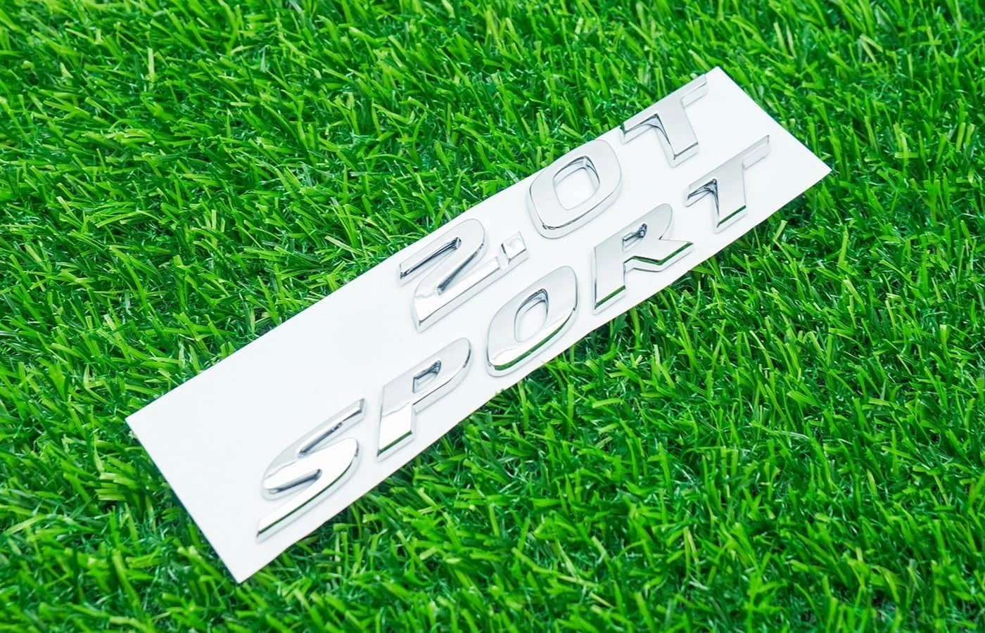 2Pc 2.0T Sport Emblems 3D Badge Nameplate Luggage for 2018-2021 (Silver)