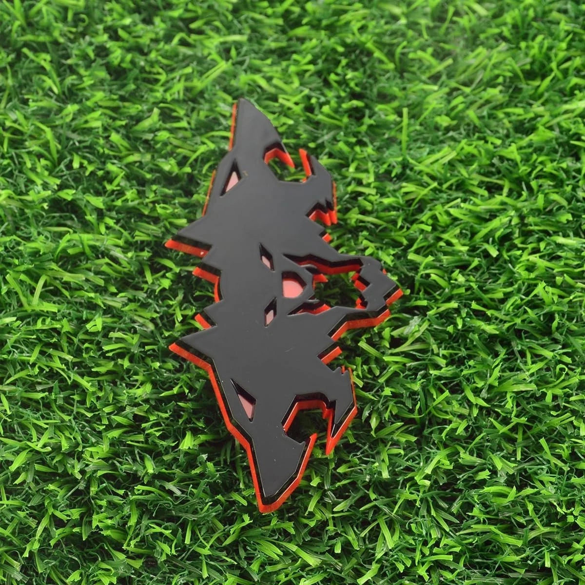 1x Wolf Emblems 3D Tailgate Side Badges Fit for Car Truck Motorc (Redline)