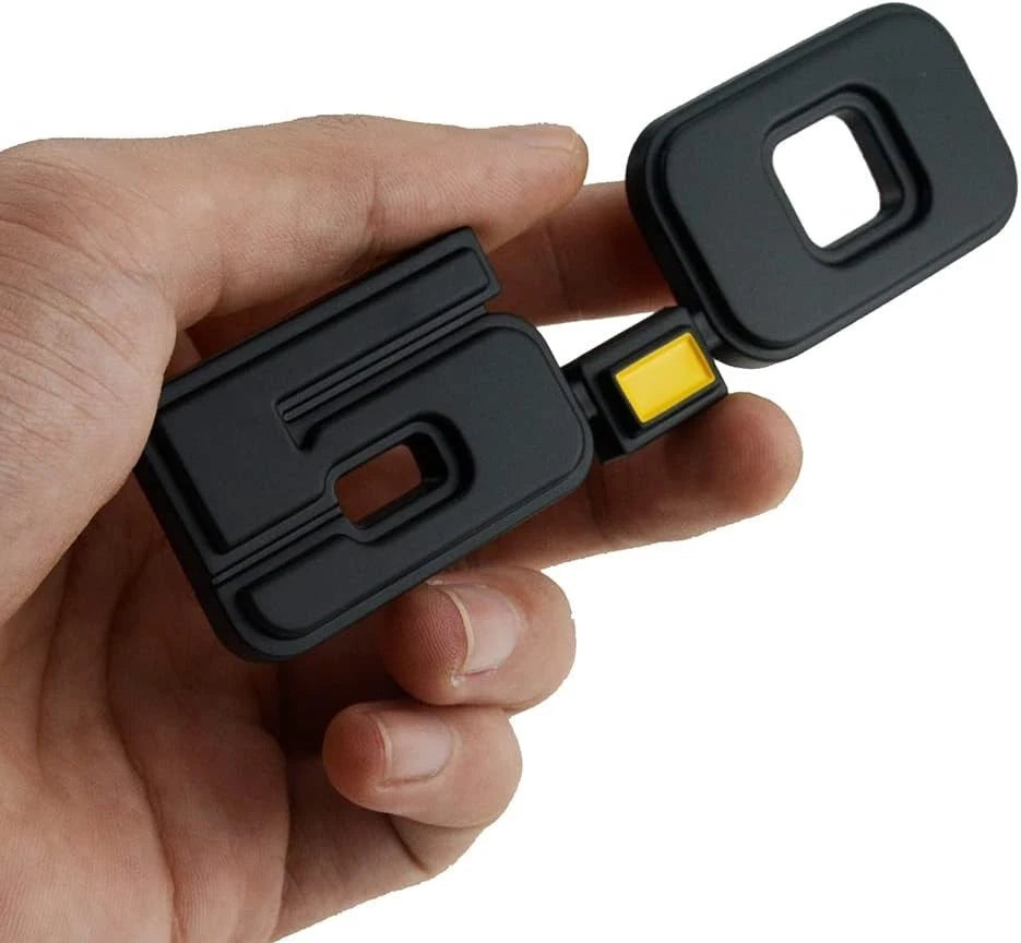 2Pc 5.0 Emblem Liter Door 3D Fender Side Adhesive for 1979-1993 (Black Yellow)