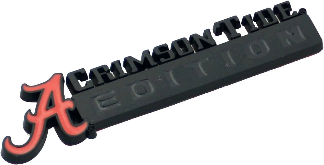 2Pc Collegiate Crimson Tide Edition Emblem 3D Badge Sticker Decal (Black Red)