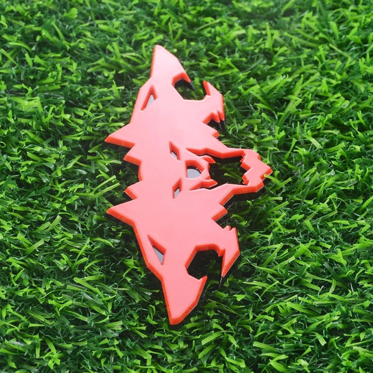 1x Wolf Emblems 3D Tailgate Side Badges Fit for Car Truck Motorc (Black Red)