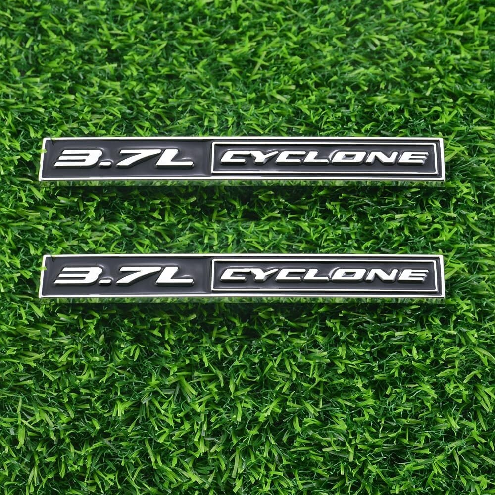 2Pack 3.7L Cyclone Emblems 3D Badge for 2011-2020 Nameplate Letter Sticker Black