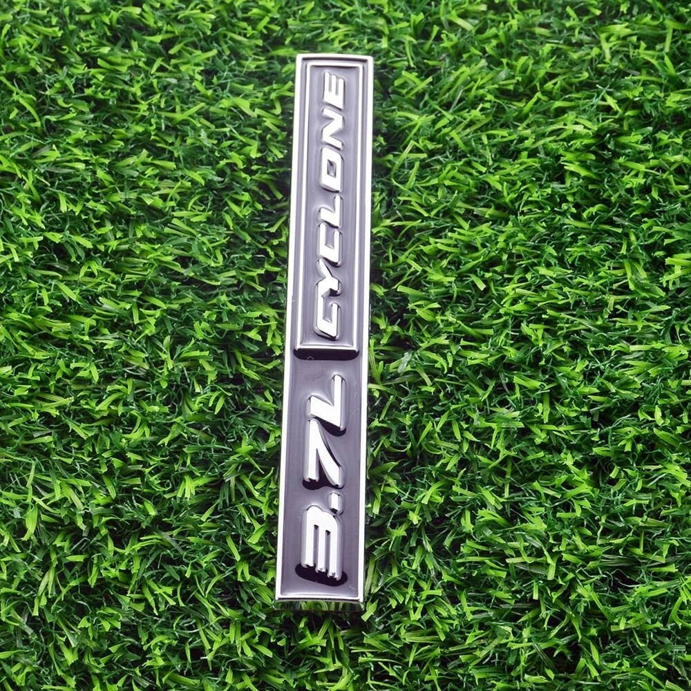 2Pack 3.7L Cyclone Emblems 3D Badge for 2011-2020 Nameplate Letter Sticker Black